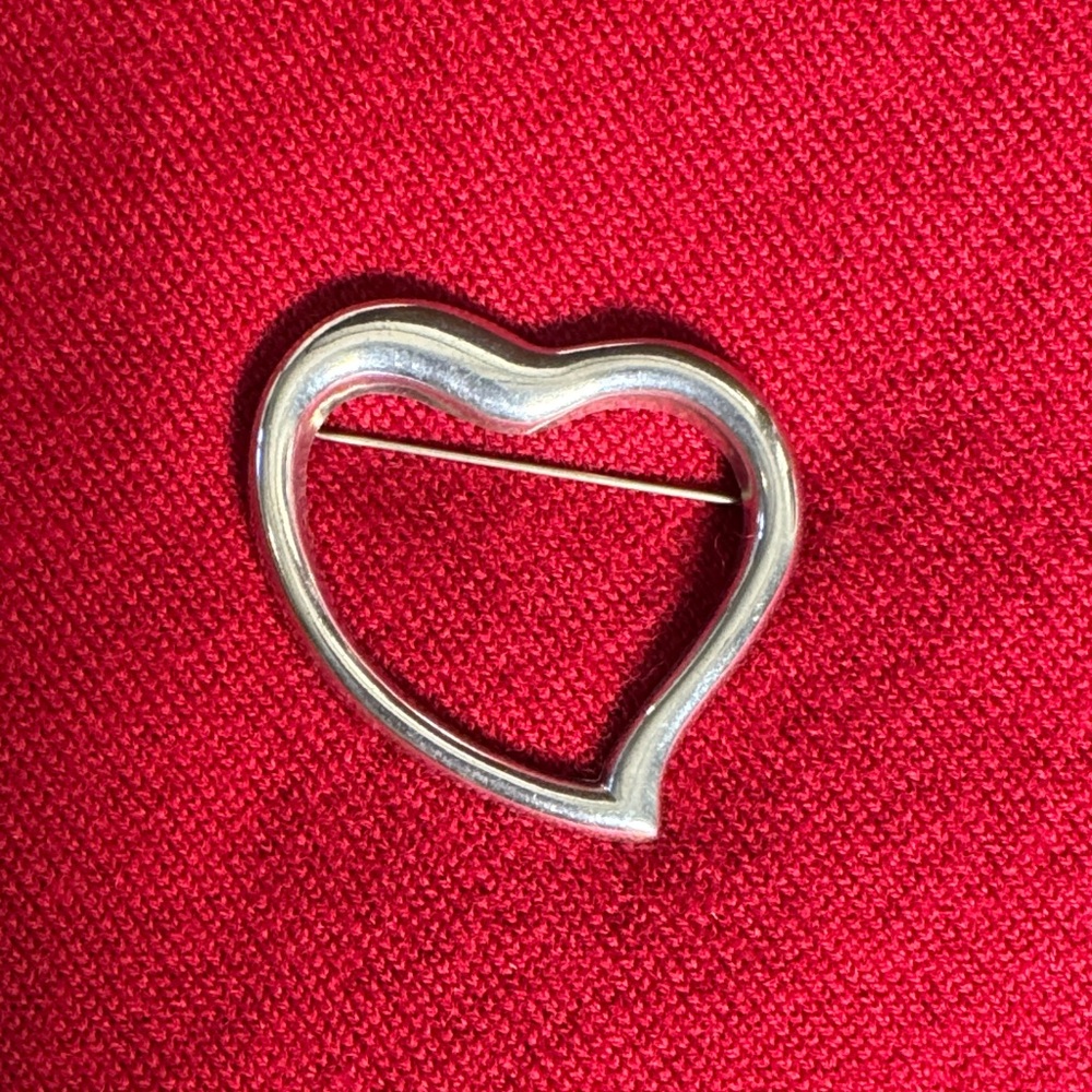 Silver Heart Brooch